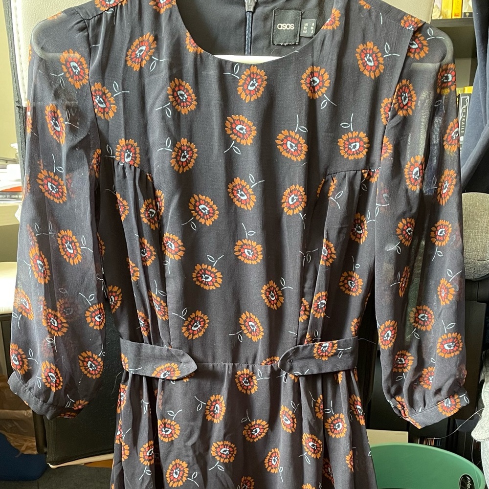 ASOS Floral blue and orange dress